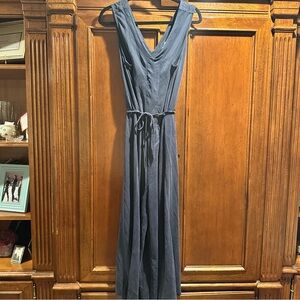 Sigrid Olsen Sz Large Blue Sleeveless cropped jumpsuit -like new!